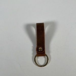 Keychain Genuine Leather Hand Made, Gold Metal Accessory